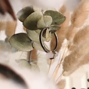 Vintage rose quartz & silver ring